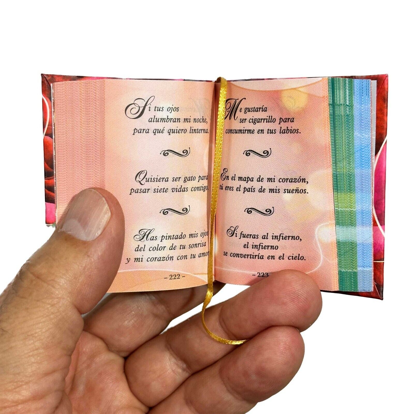 beautiful Frases de Amor Spanish hardcover 2.65&Prime; high mini book 440 color pages
