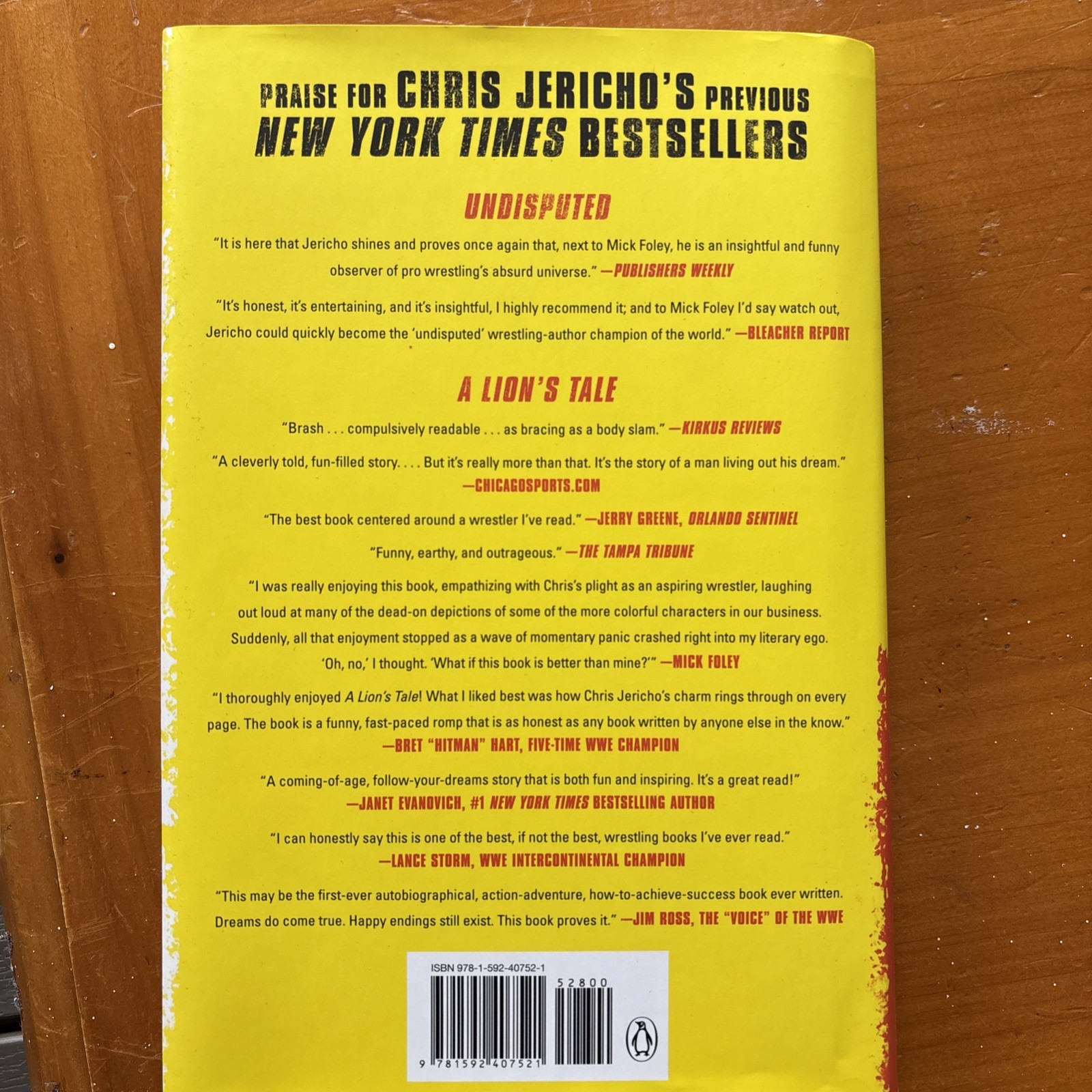Chris Jericho AUTOGRAPHED SIGNED book Best in The world at what i have no idea