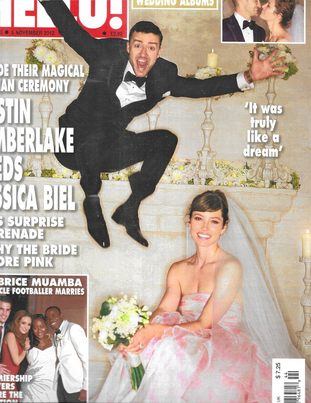 Hello Magazine Justin Timberlake Jessica Biel Wedding Fabrice Muamba 2012