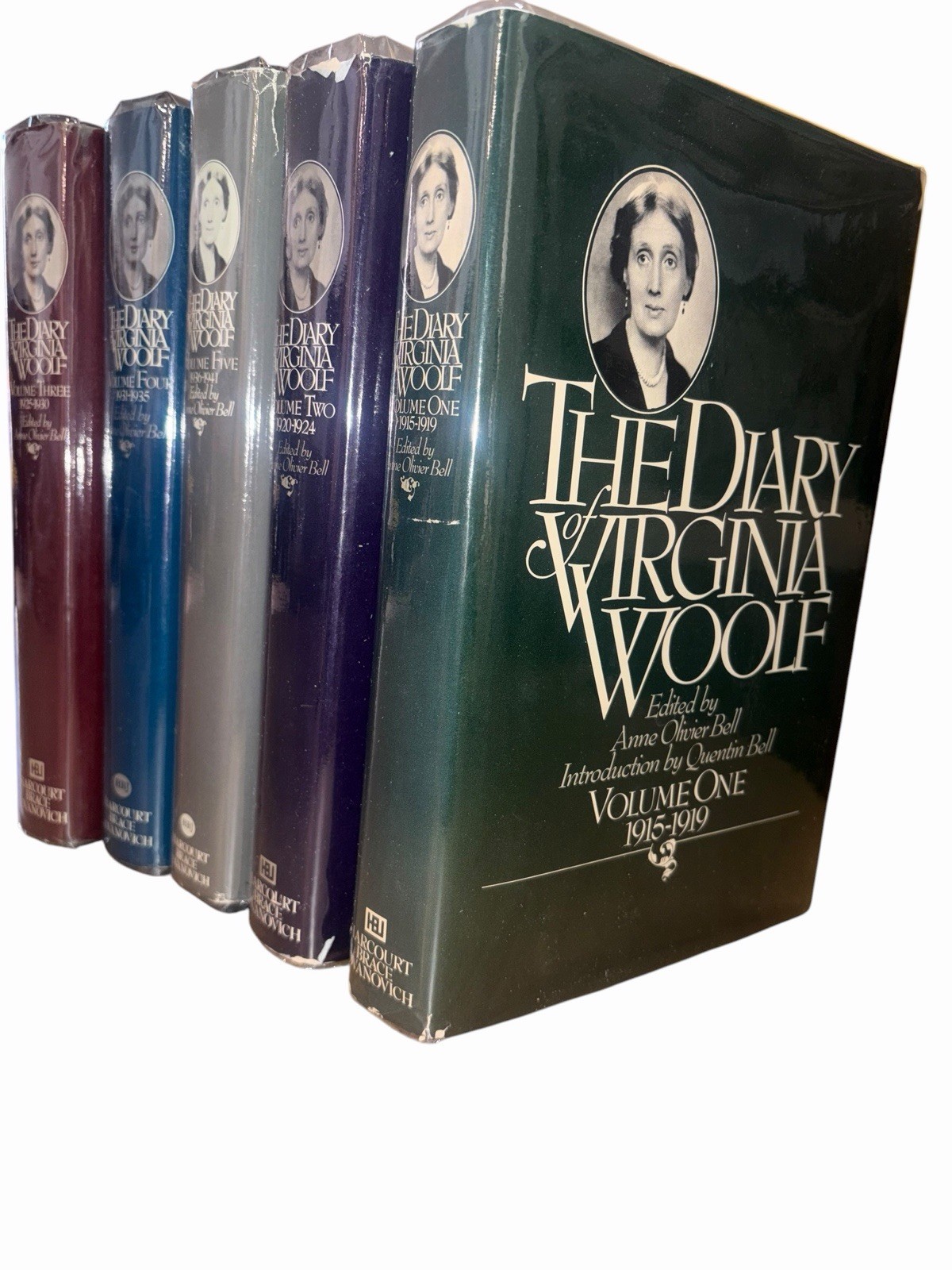 NF Virginia Woolf Diary Complete 5 Volume Set 1st American Editions HCDJ 1977