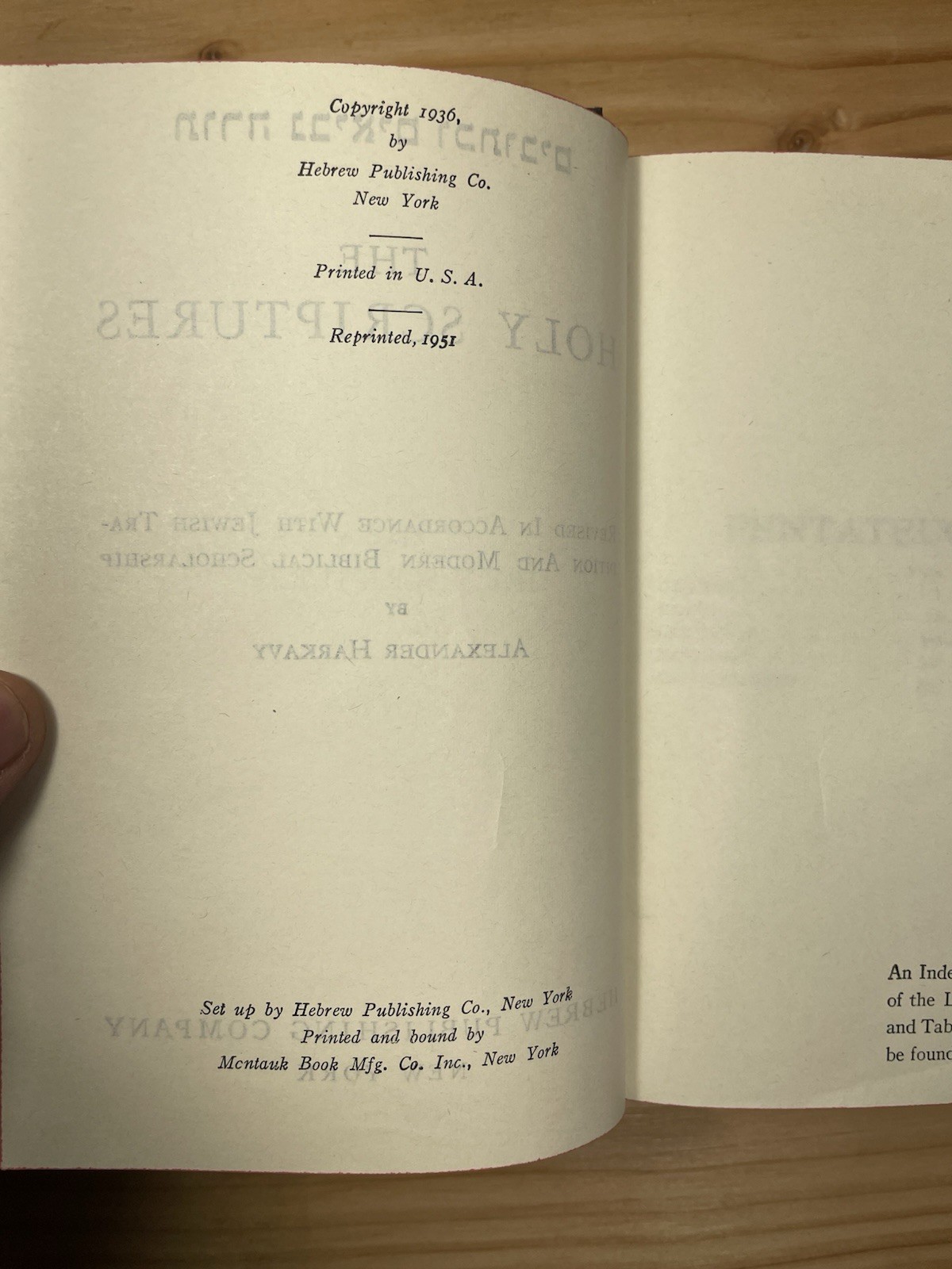 The Holy Scriptures English Version Alexander Harkavy 1951 HC 1,272 pages