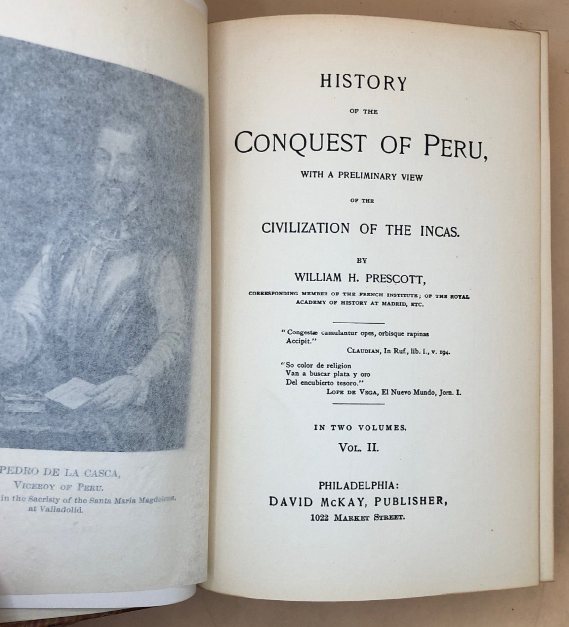 Conquest of Peru by William Prescott COMPLETE 2V OLD ANTIQUE 1/2 LEATHER HISTORY