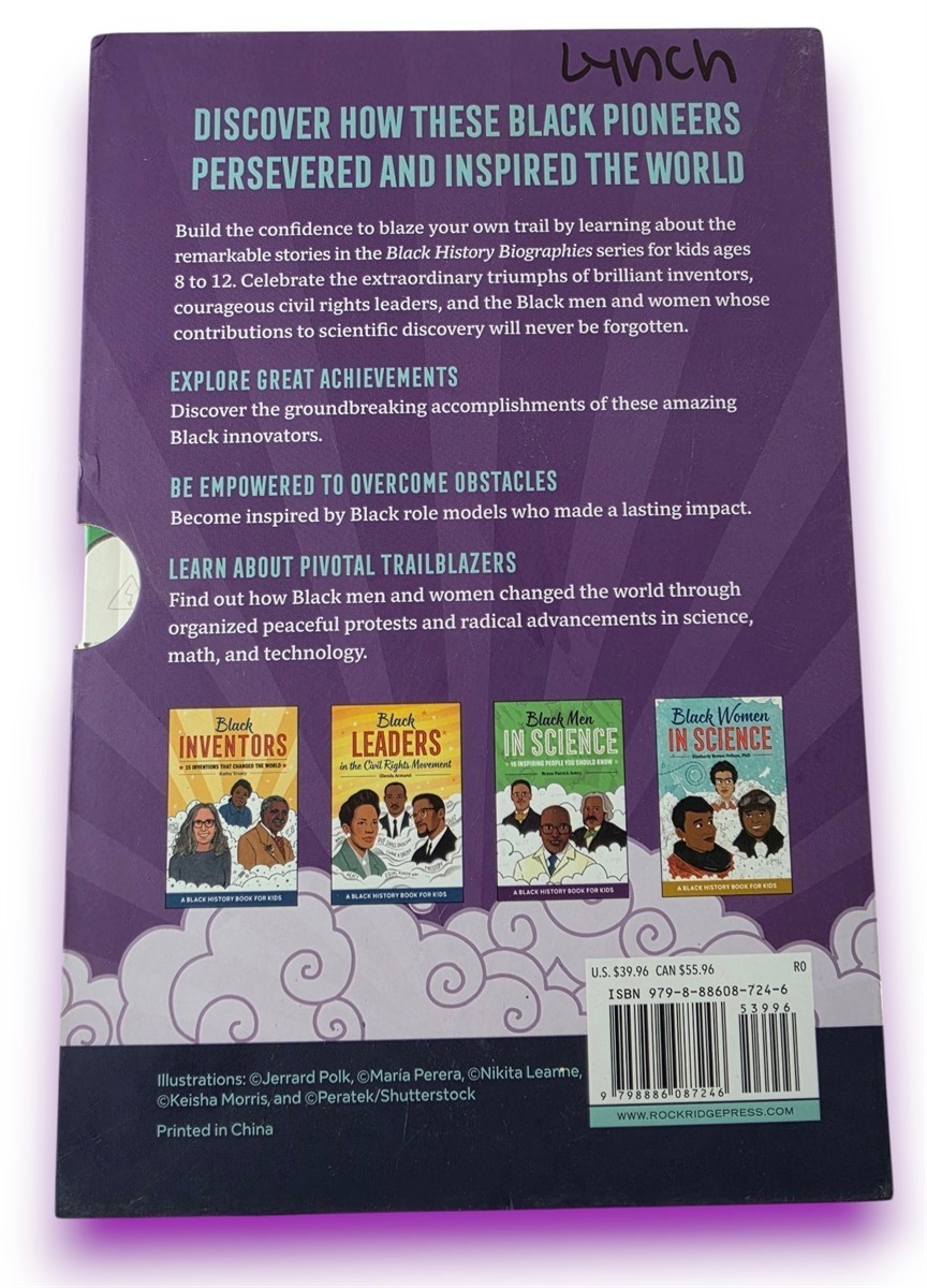 Black History Biographies 4 Book Box Set Inspiring People for Kids Ages 8-12