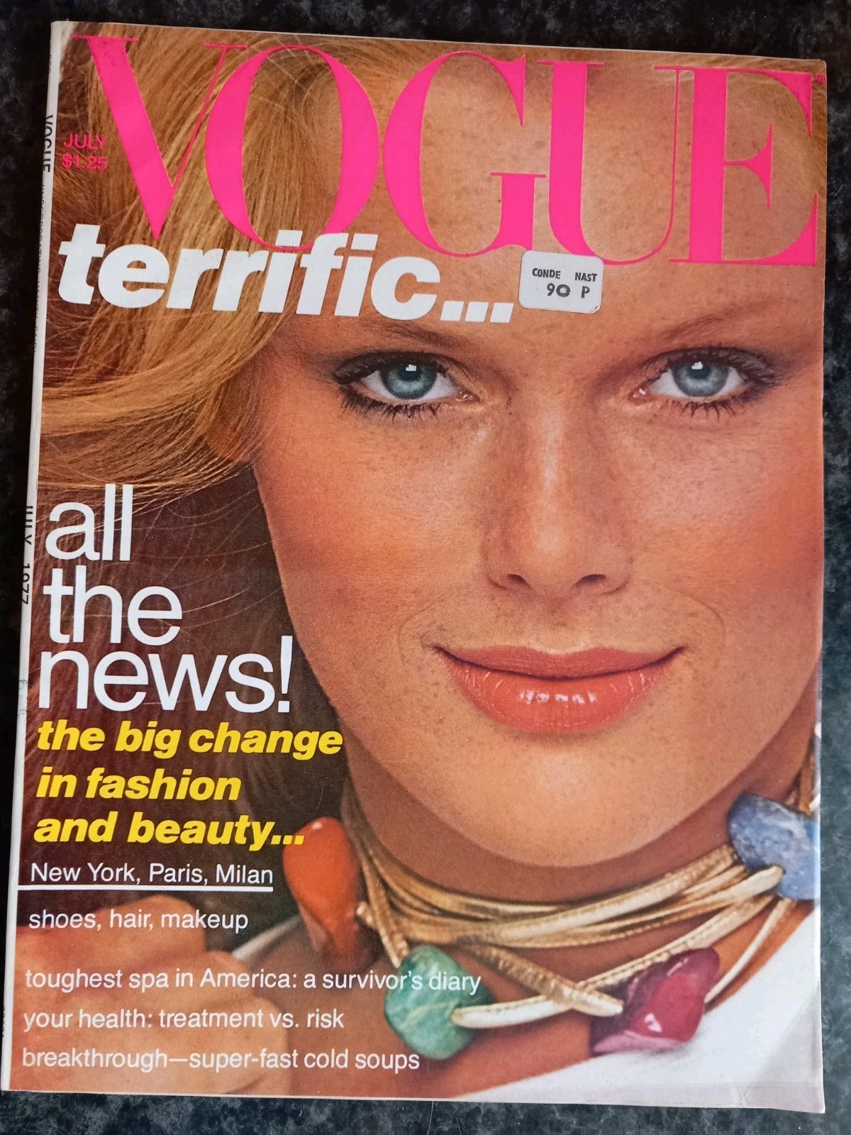 Vogue US – July 1977 – PATTI HANSEN Cover – Nice fresh copy