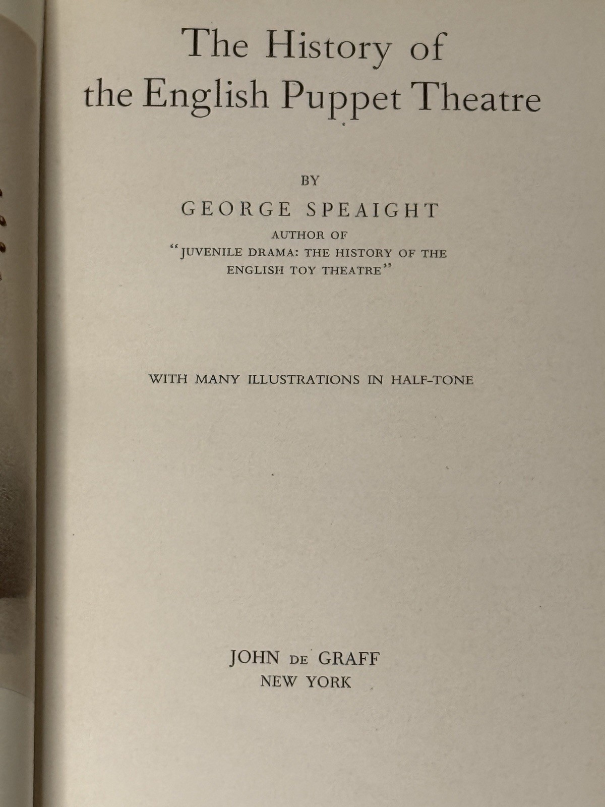 History of the English Puppet Theatre w/ Dust Jacket – George Speaight
