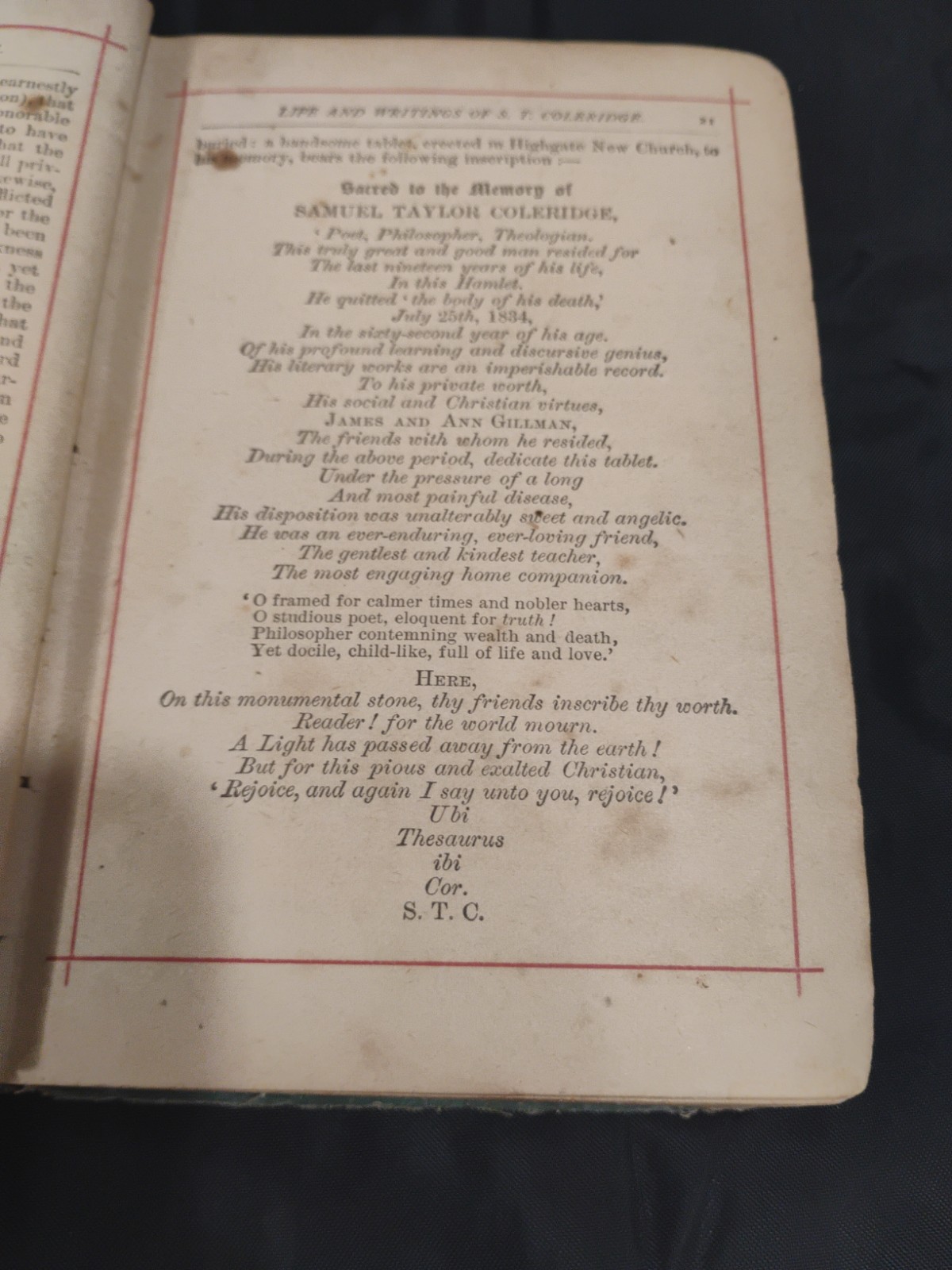 Antique Coleridges Poems Printed By Belford, Chicago, Il. 600+ Pages