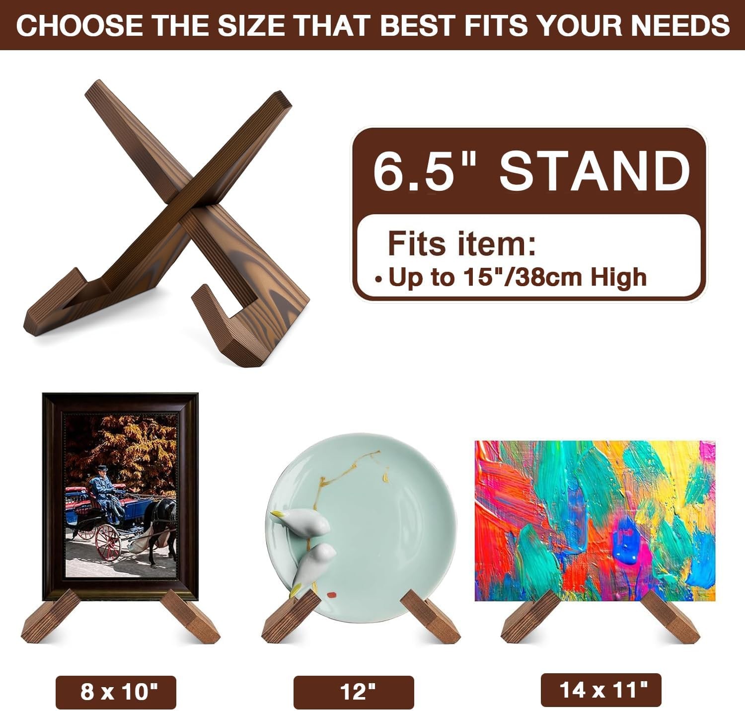 Wooden Cook Book Stand Plate Stand 6.5 In Book Stand Kitchen Counter Bible Stand