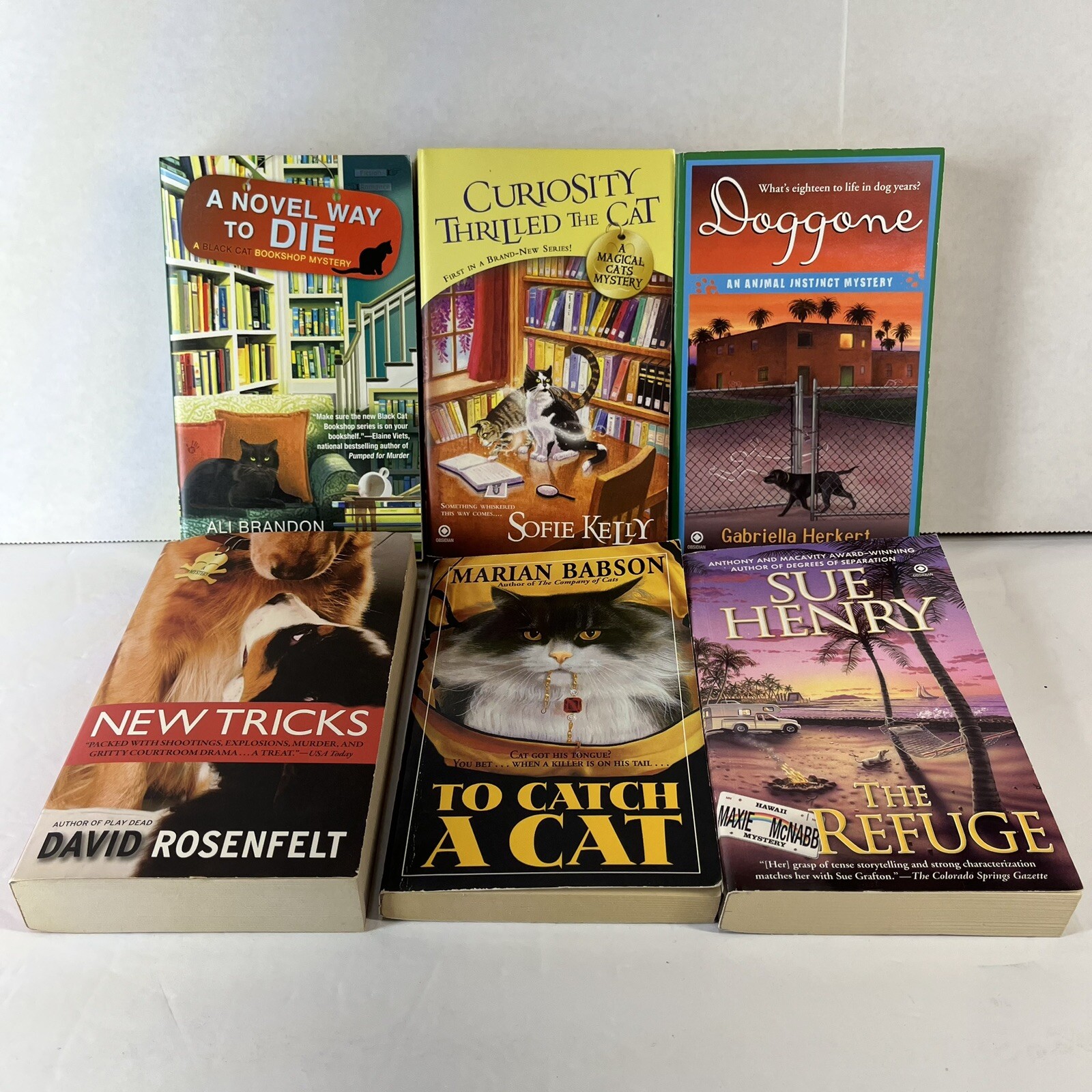 Animal Mystery Paperback Books First Edition Various Authors and Titles Lot of 6