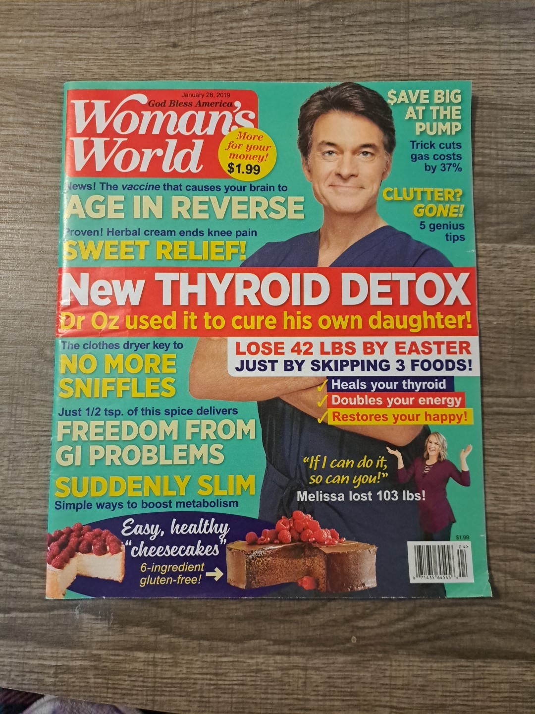 Woman&rsquo;s World January 28, 2019 Dr OZ Thyroid Detox Metabolism Boost