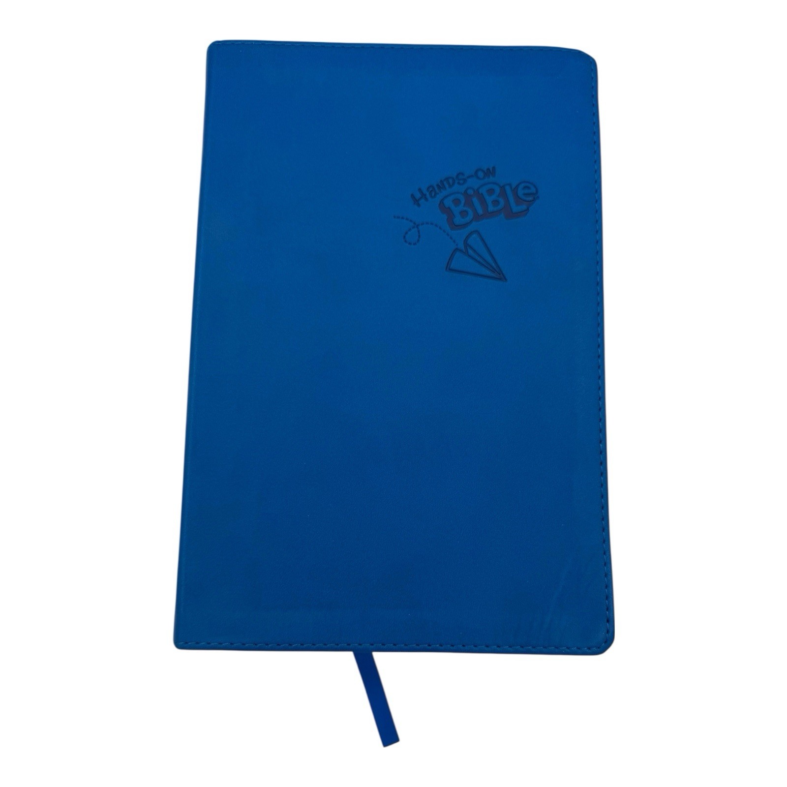 Hands-On Bible -NLT -Leather Like- Blue -Silver Gilded Page Edges -2013