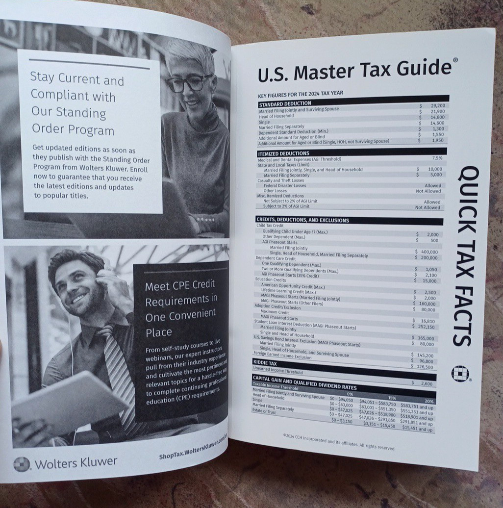 U.S. Master Tax Guide (2025) by Wolters Kluwer US Editorial Staff 108th Edition
