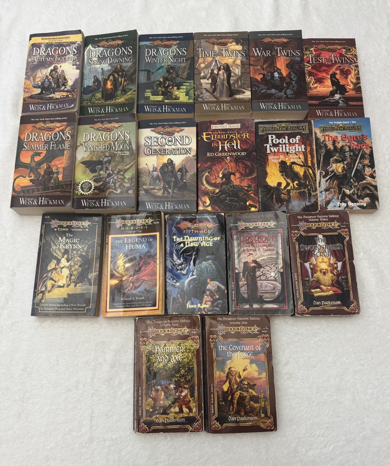 DragonLance and Forgotten Realms Paperback Book Lot of 19 Vintage D&D Novels