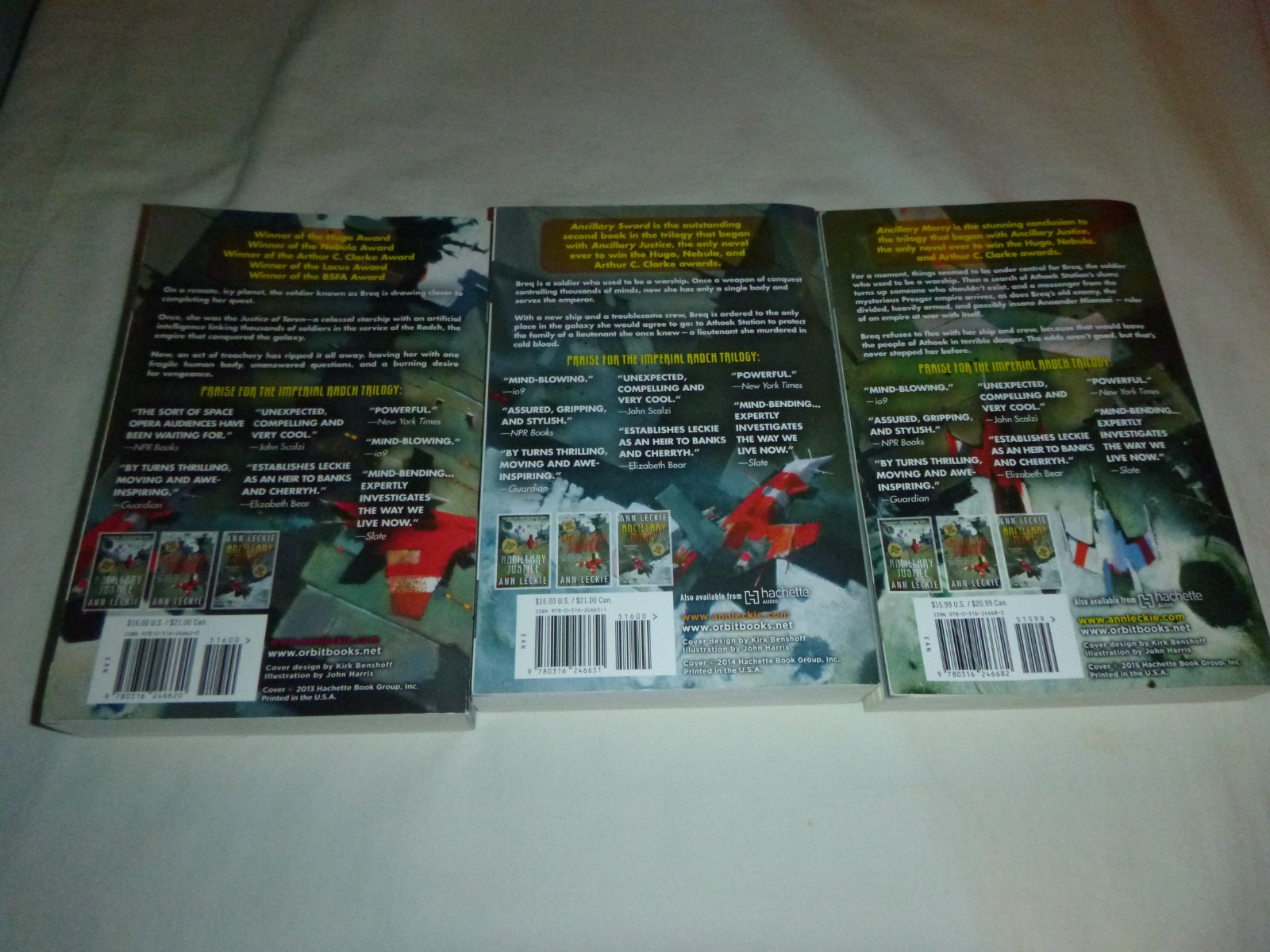 Imperial Radch Trilogy by Ann Leckie Softcover Lot of 3 Ancillary Justice