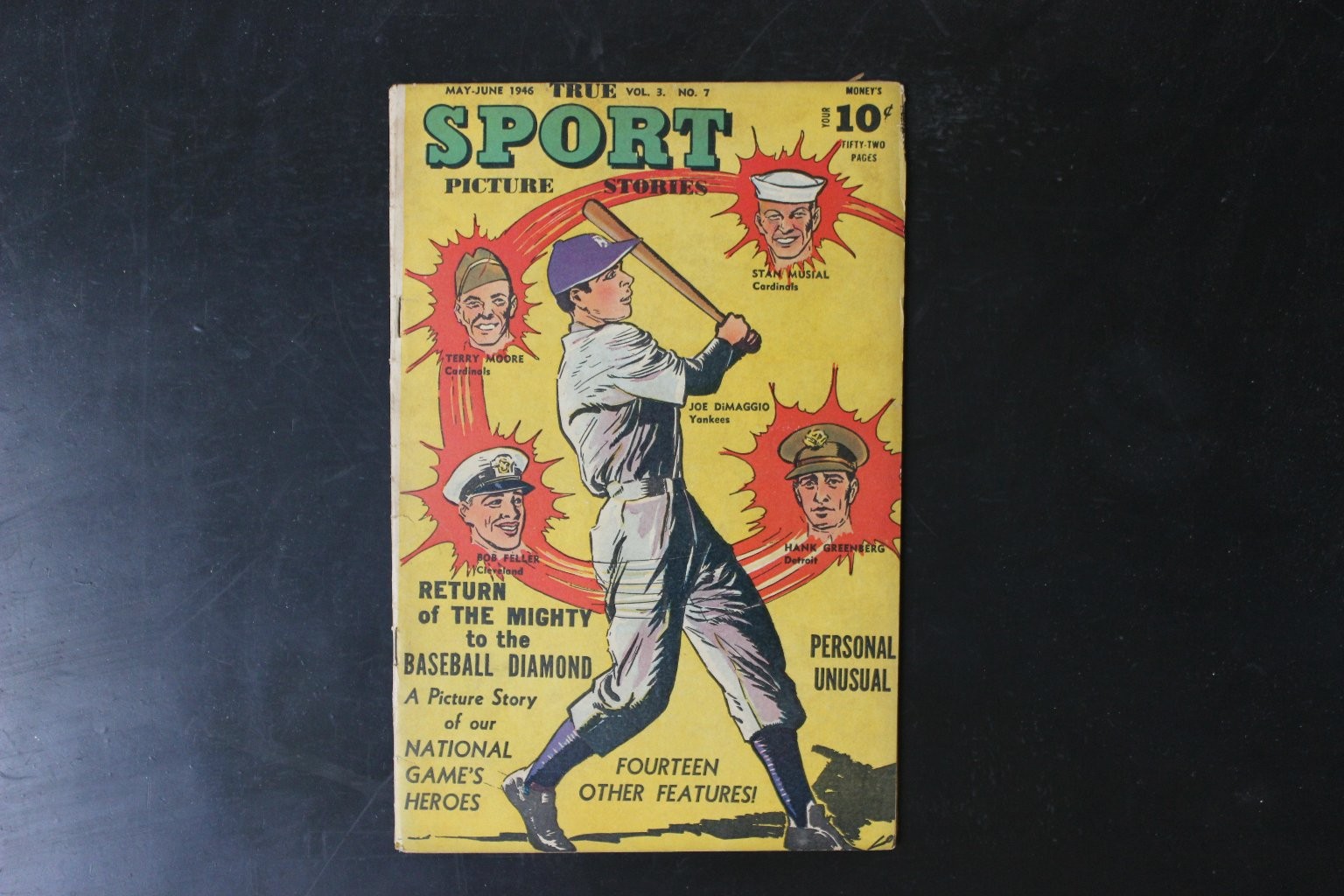1946 Sport Picture Stories Magazine Joe DiMaggio Stan Musial Baseball History
