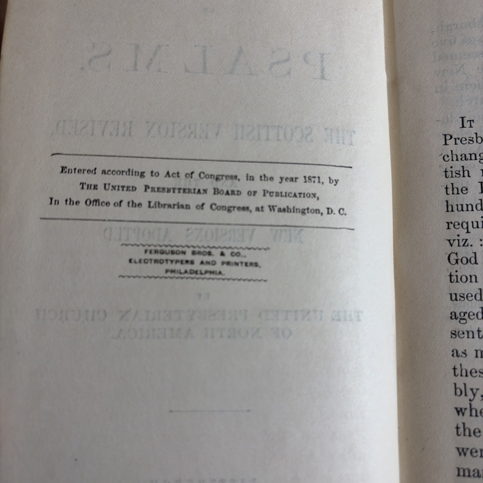 1871 Mini Book of Psalms Scottish Version Revised Leather Presbyterian Antique