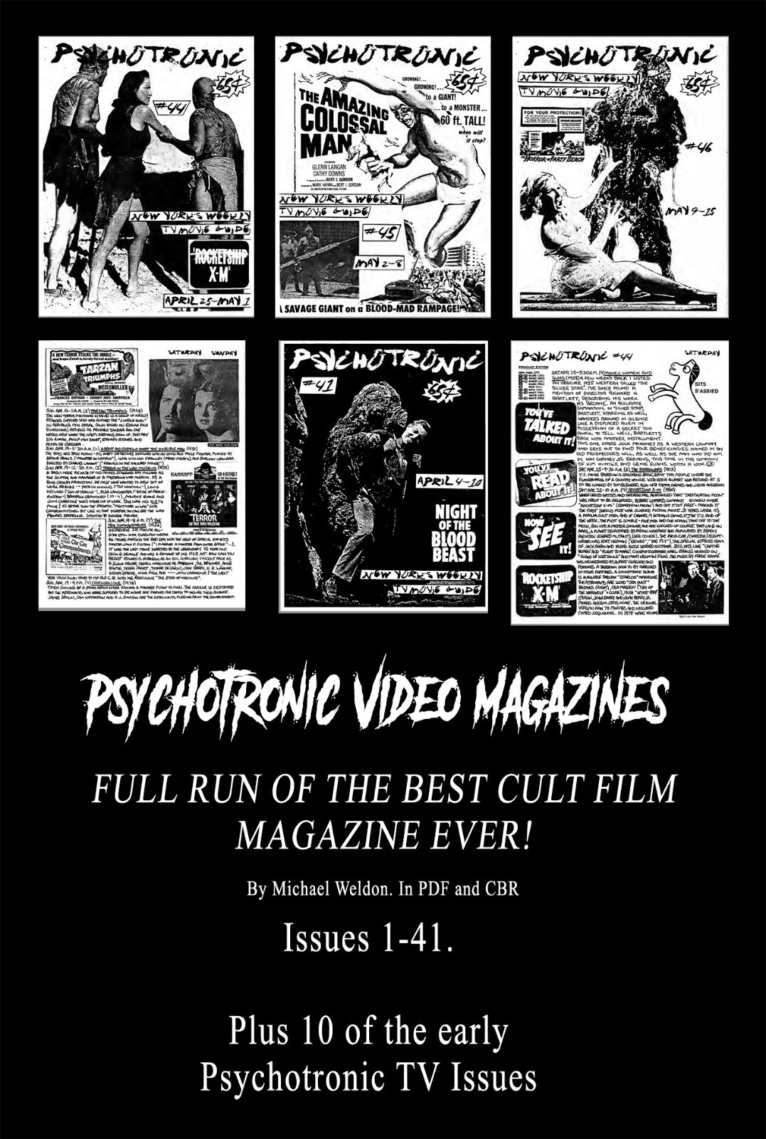 Psychotronic Video Magazines Full Run Set of the Best Cult Film Magazine Weldon
