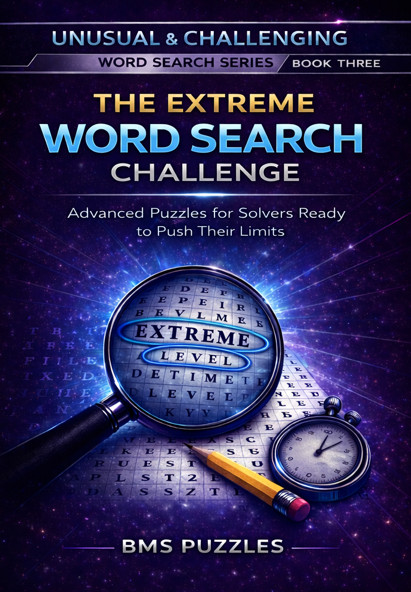 THE EXTREME WORD SEARCH CHALLENGE, 100 Puzzles and solutions, 8.5×11 inches