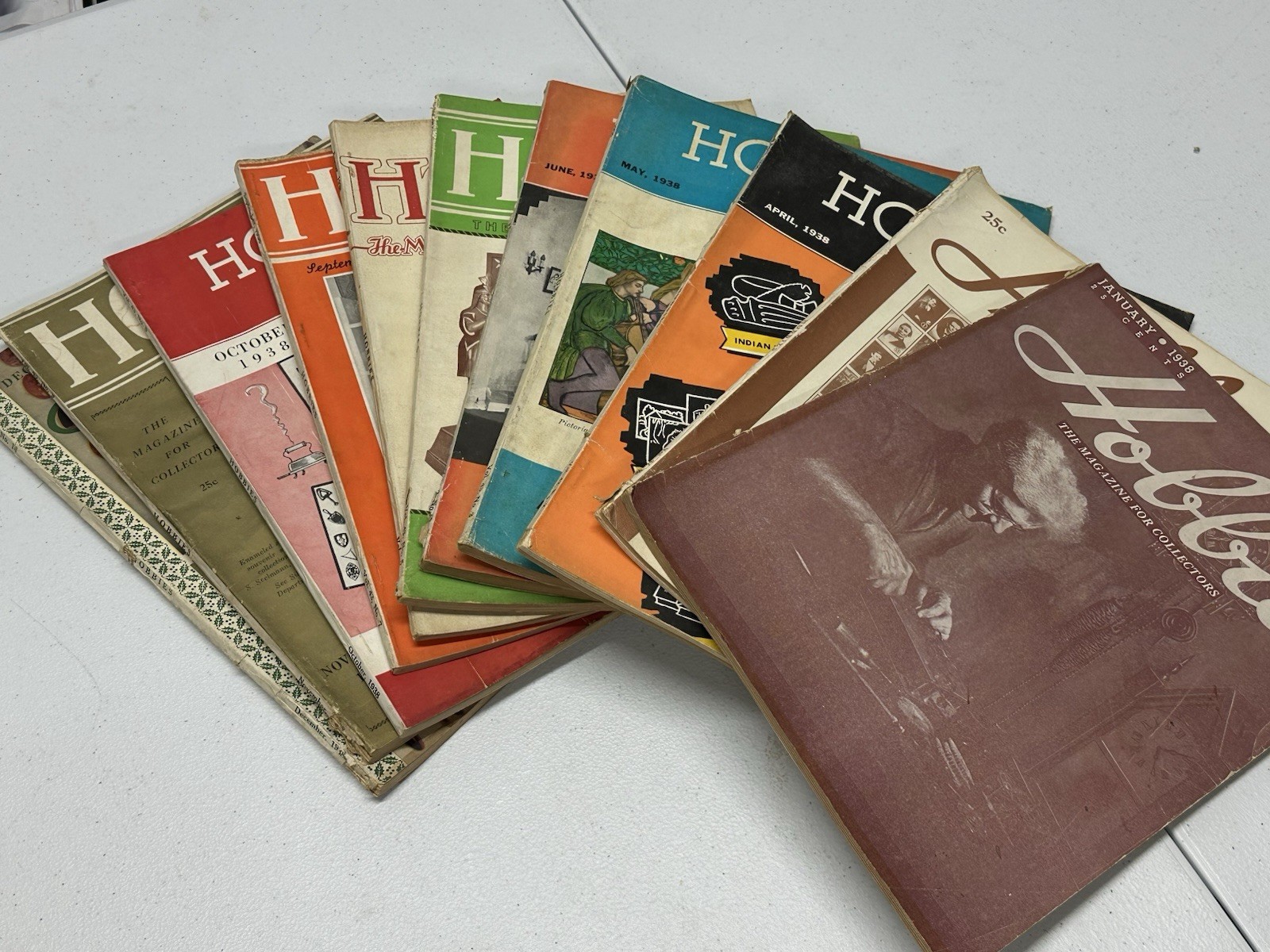 NEARLY COMPLETE SET OF 1938 HOBBIES MAGAZINES FOR COLLECTORS 11 OUT OF 12 ISSUES