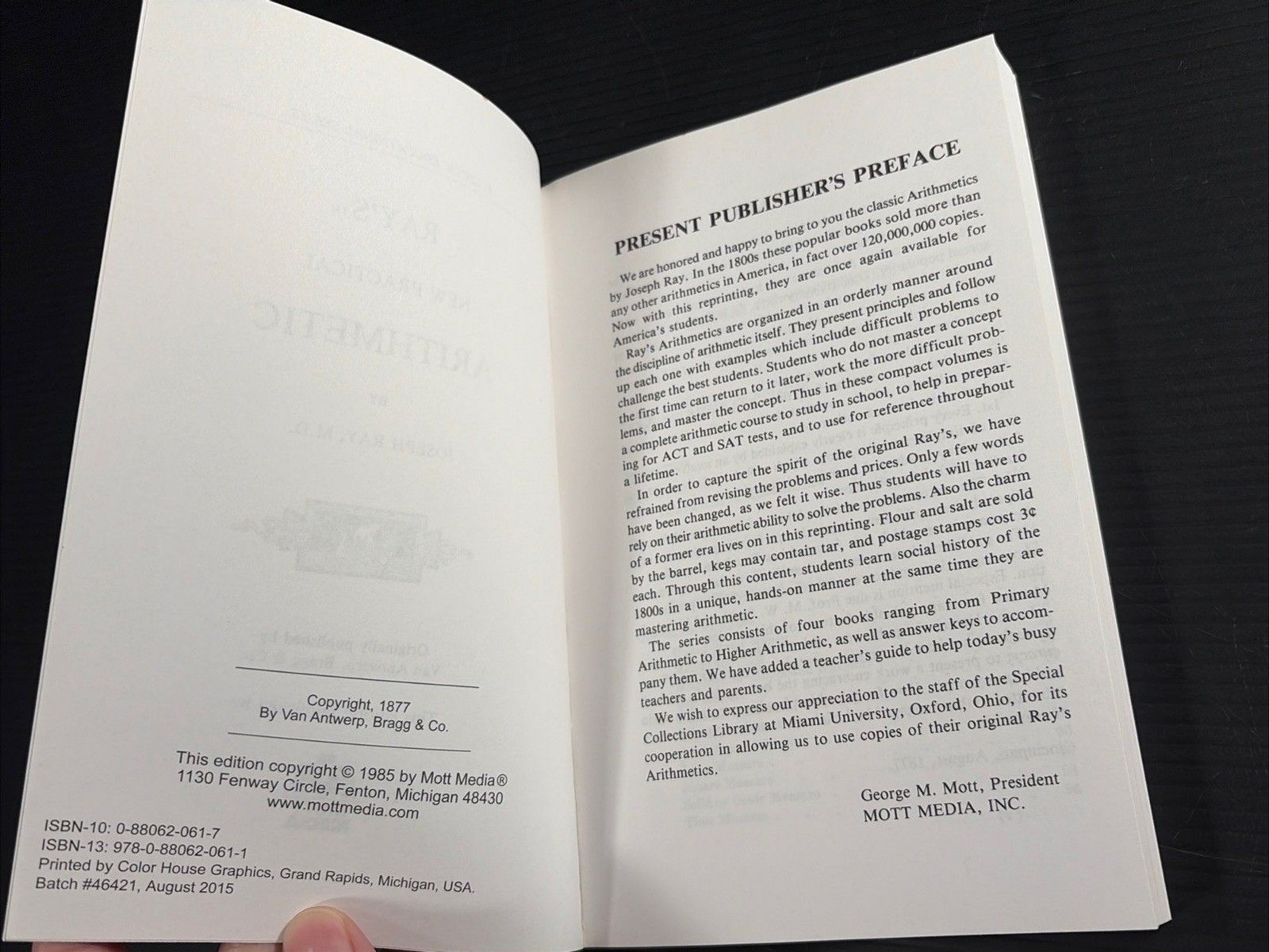 Ray’s New Practical Arithmetic By Joseph Ray PB Mott Media 1985