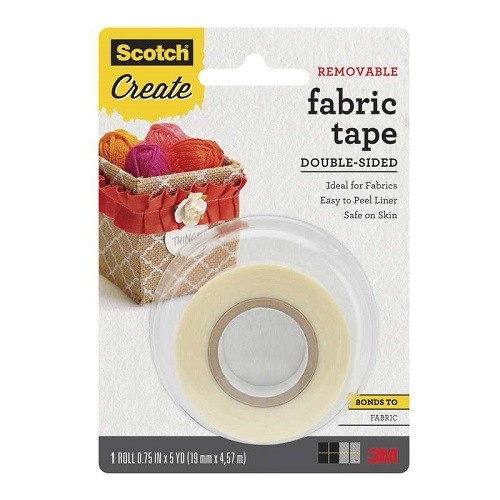 Scotch Create Removable Double-Sided Fabric Tape, 3/4 in x 5 yd (FTR-1-CFT)