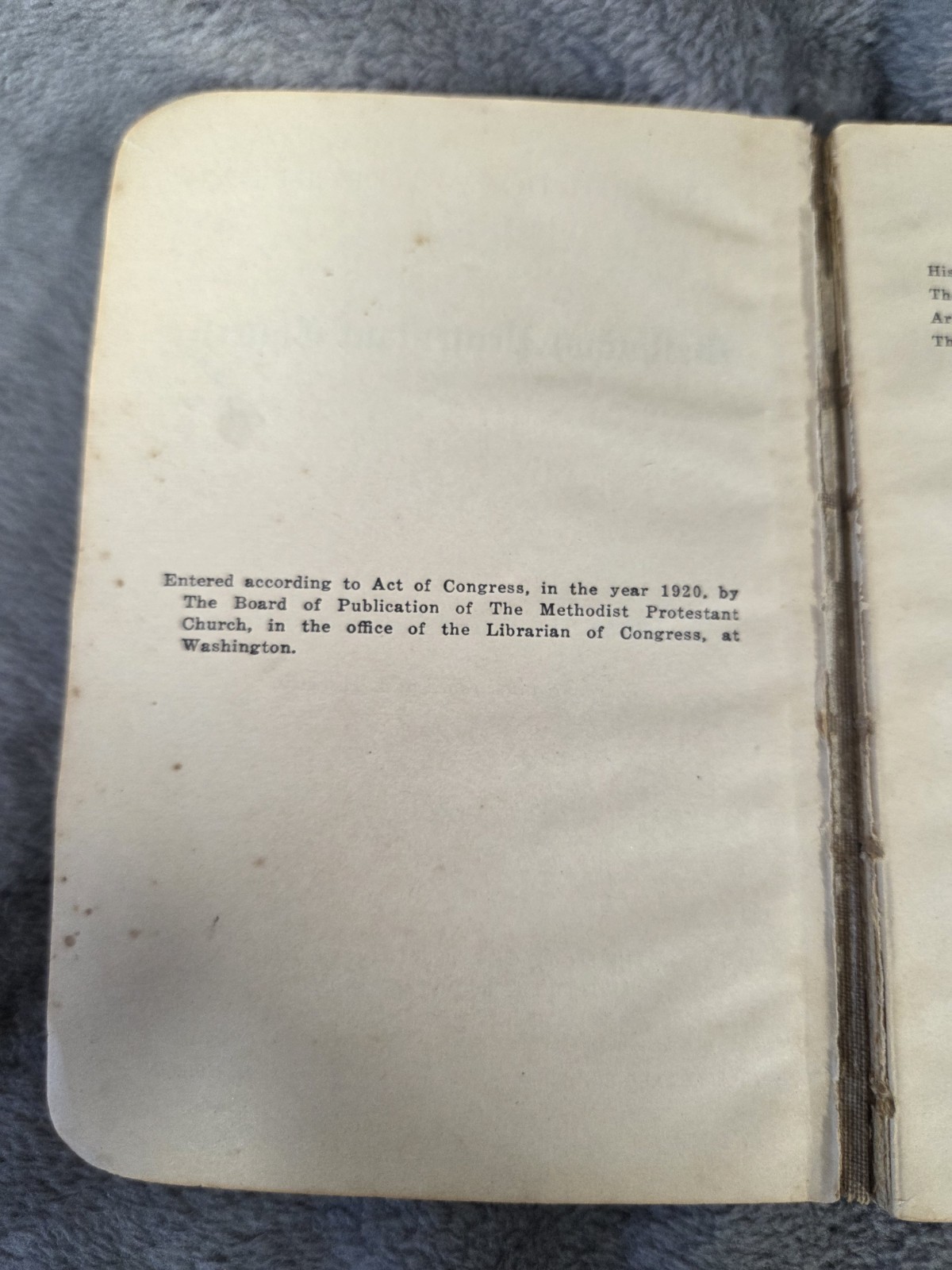 Methodist Protestant Constitution and Discipline 1924 6.5×4.25&Prime;