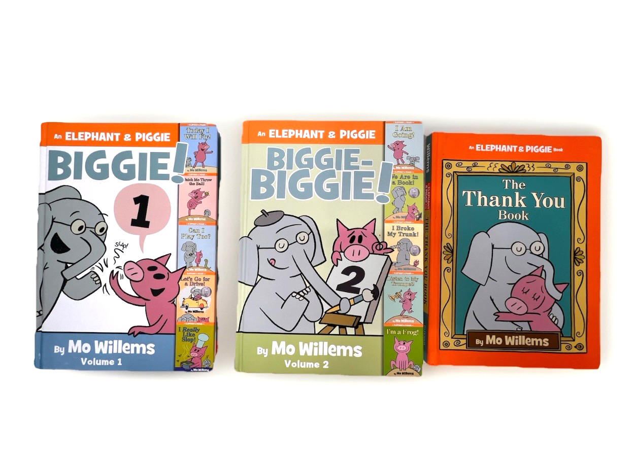 Mo Willems Elephant & Piggie BIGGIE Vol 1 & 2 + Thank You Book Lot 3 HC