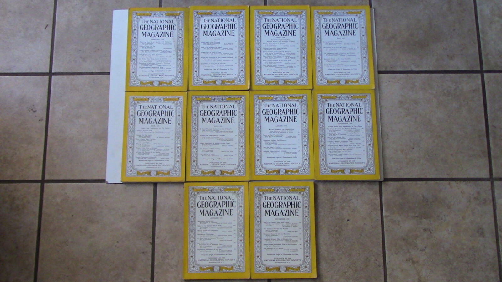 National Geographic 1956 Pick 1 or more: May Jun July September October November