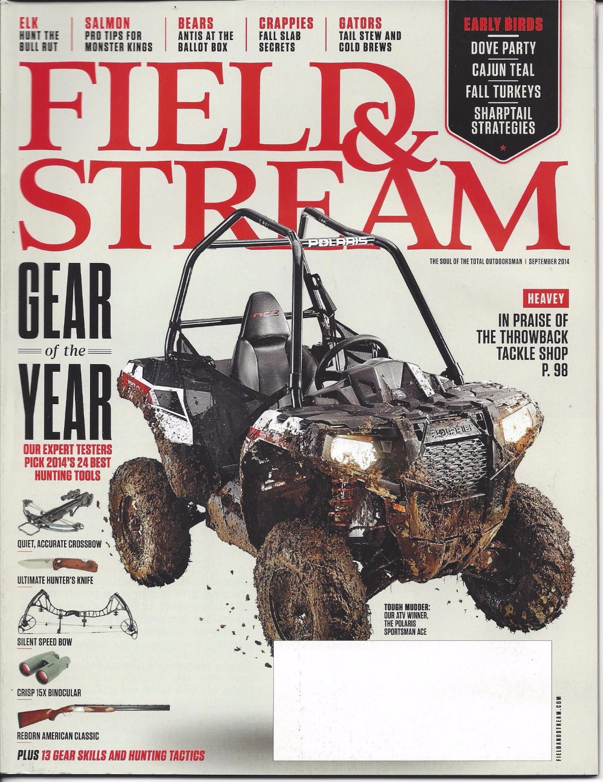 September 2014 FIELD & STREAM Magazine gear of the year crossbows knives guns