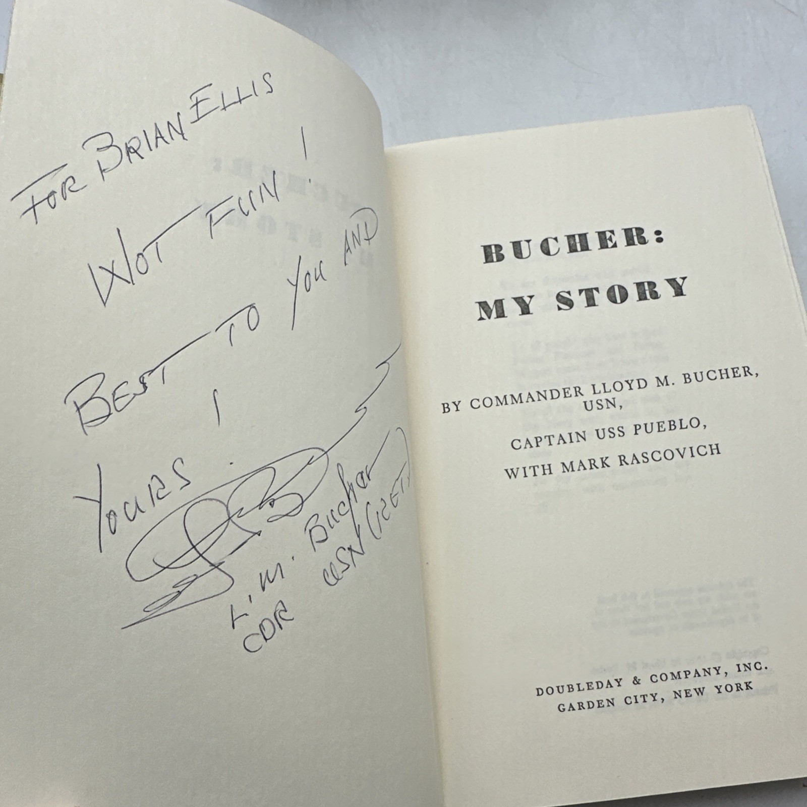 Signed! 1st Edition! Bucher: My Story by Cdr Lloyd M Bucher, 16-21