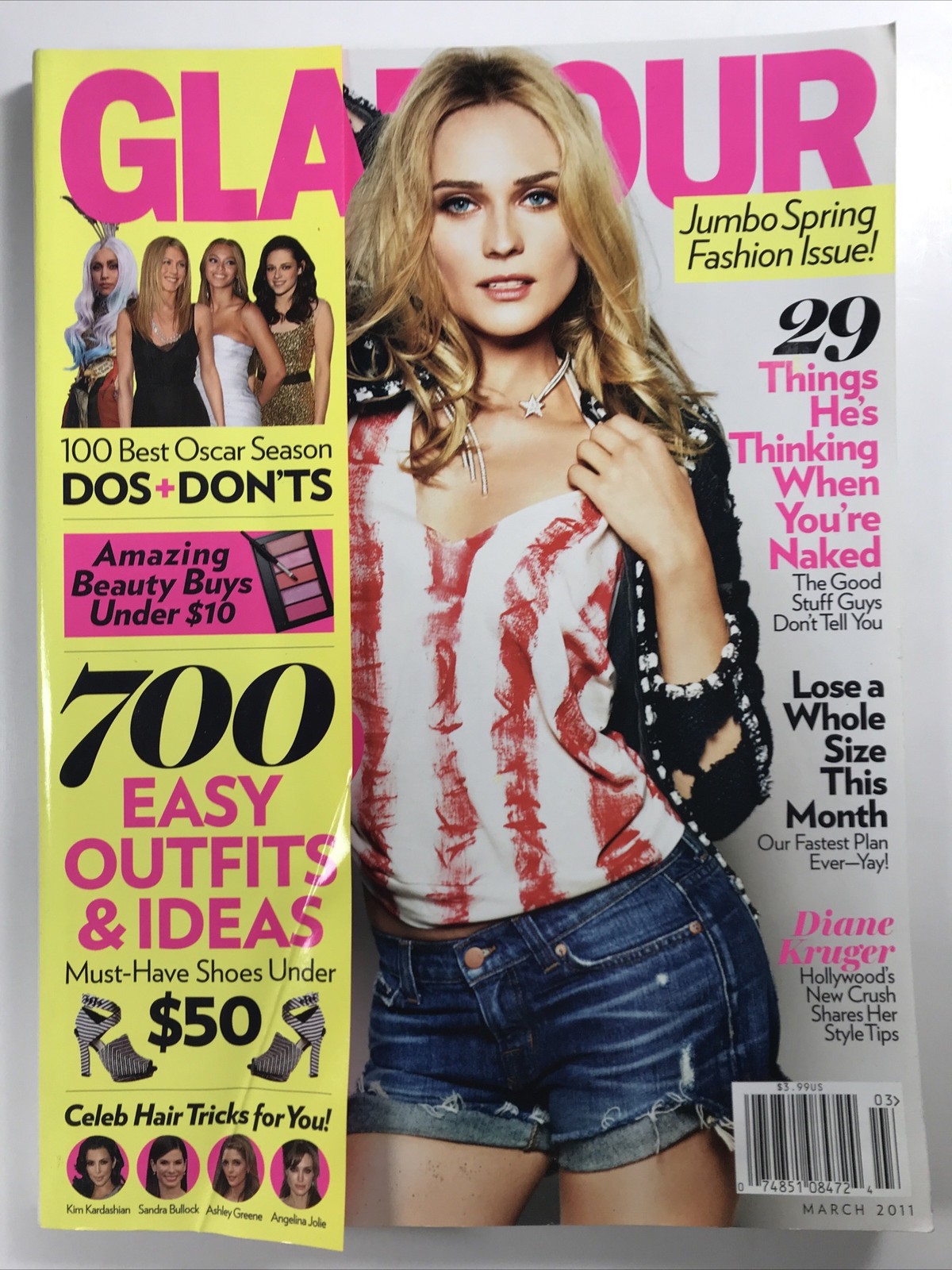 GLAMOUR magazine March 2011-Fashion makeup hair Dos & Dont&rsquo;s, Diane Kruger