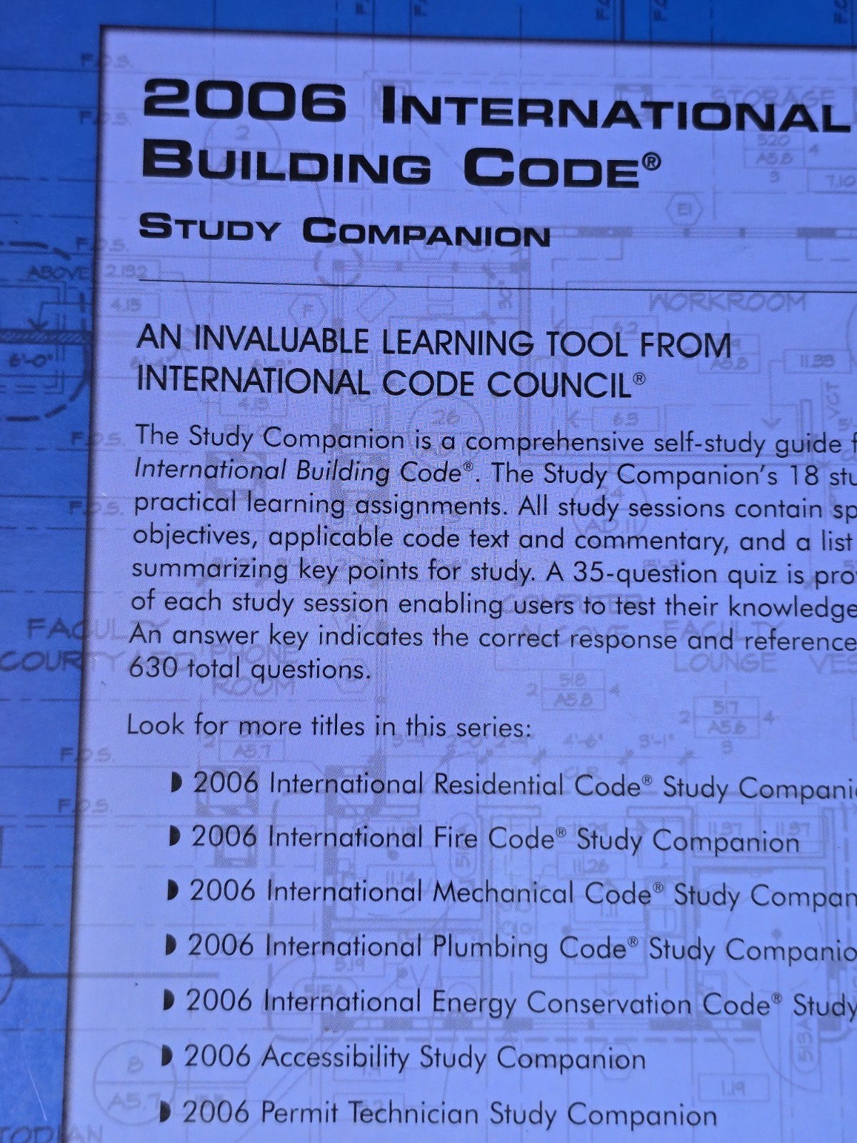 2006 International Building Code Study Companion – ICC IBC – Self Study Guide