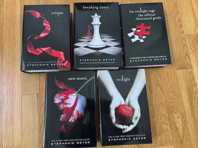 The Twilight Saga 8 BOOKS ALL FIRST ED + Stephenie Meyer SIGNED CARD