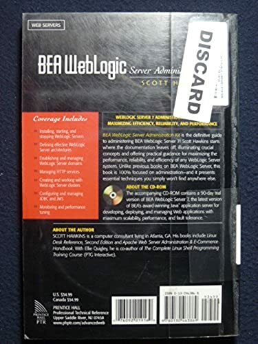 BEA WebLogic Server Administration Kit (Prentice Hall PTR Advanced Web Develop..