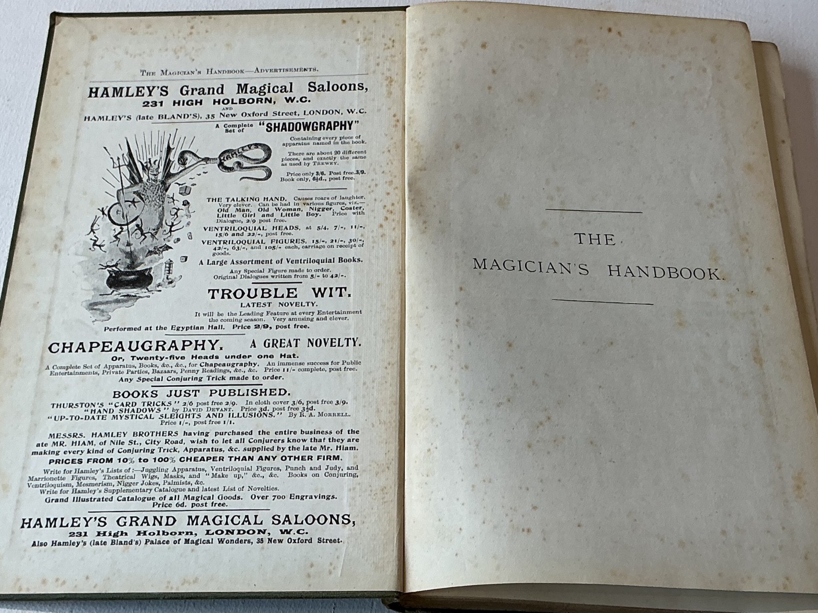 Magician Magic Handbook Selbit 1901 Hardcover illustrated Black Art scarce