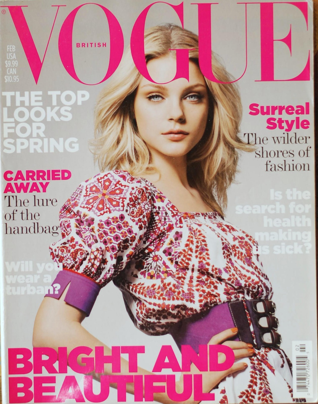 British Vogue Magazine February 2007 Jessica Stam Tim Walker Coco Rocha Chanel