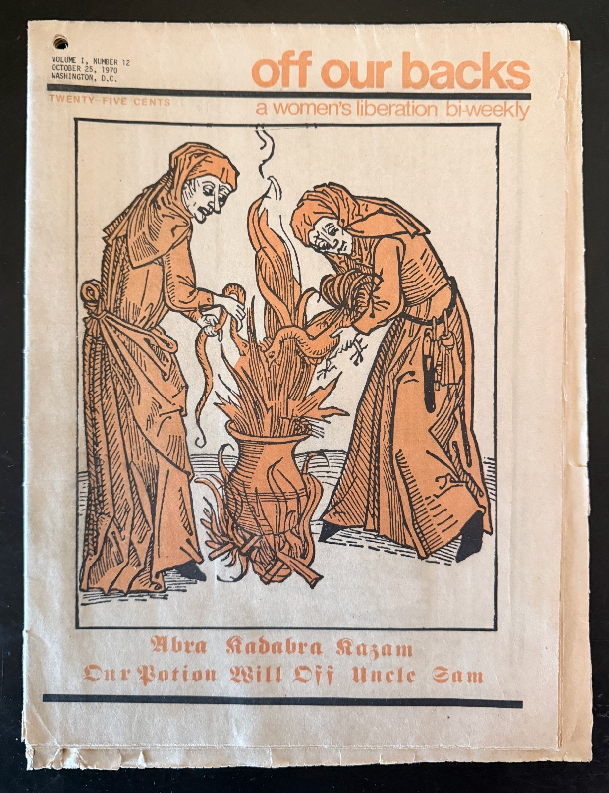 Vintage 1970 Issue « Off Our Backs A Women&rsquo;s Liberation Bi-Weekly » Newspaper