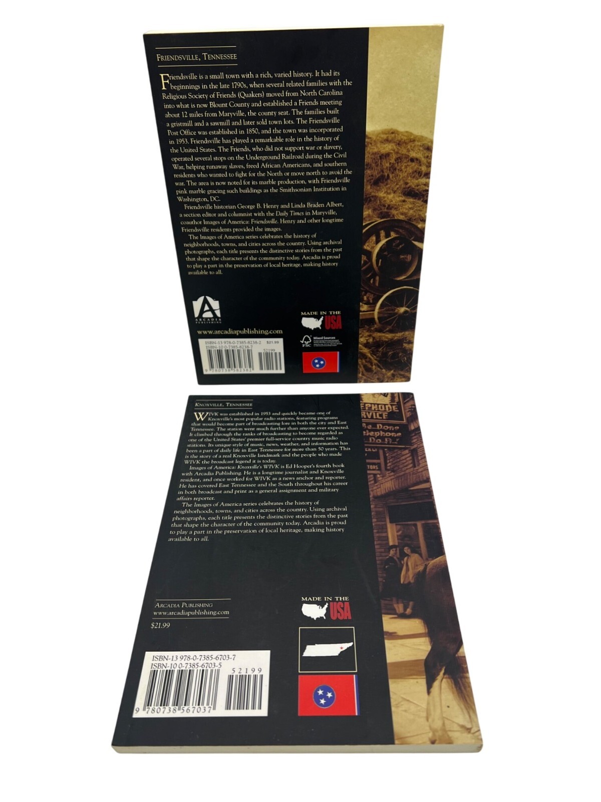 Images Of America Books Friendsville (2011) & Knoxvilles WIVK (2008) Arcadia Pub