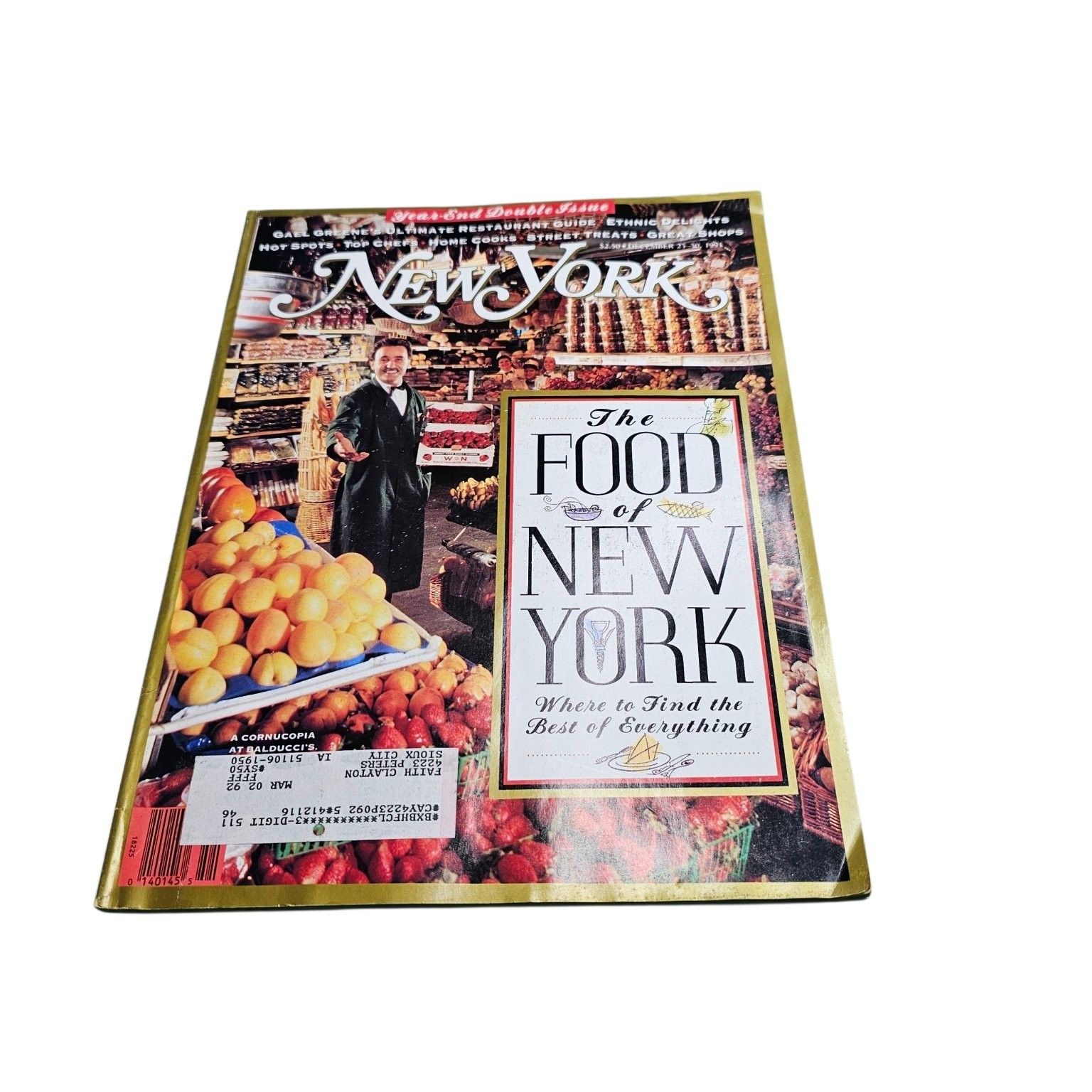 New York Magazine Dec 23-30 1991 Issue 24 Food of New York Guide Meredith
