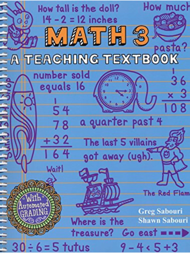 Math 3: A Teaching Textbook – by Greg & Shawn Sabouri – 2010 Spiral-bound – NEW