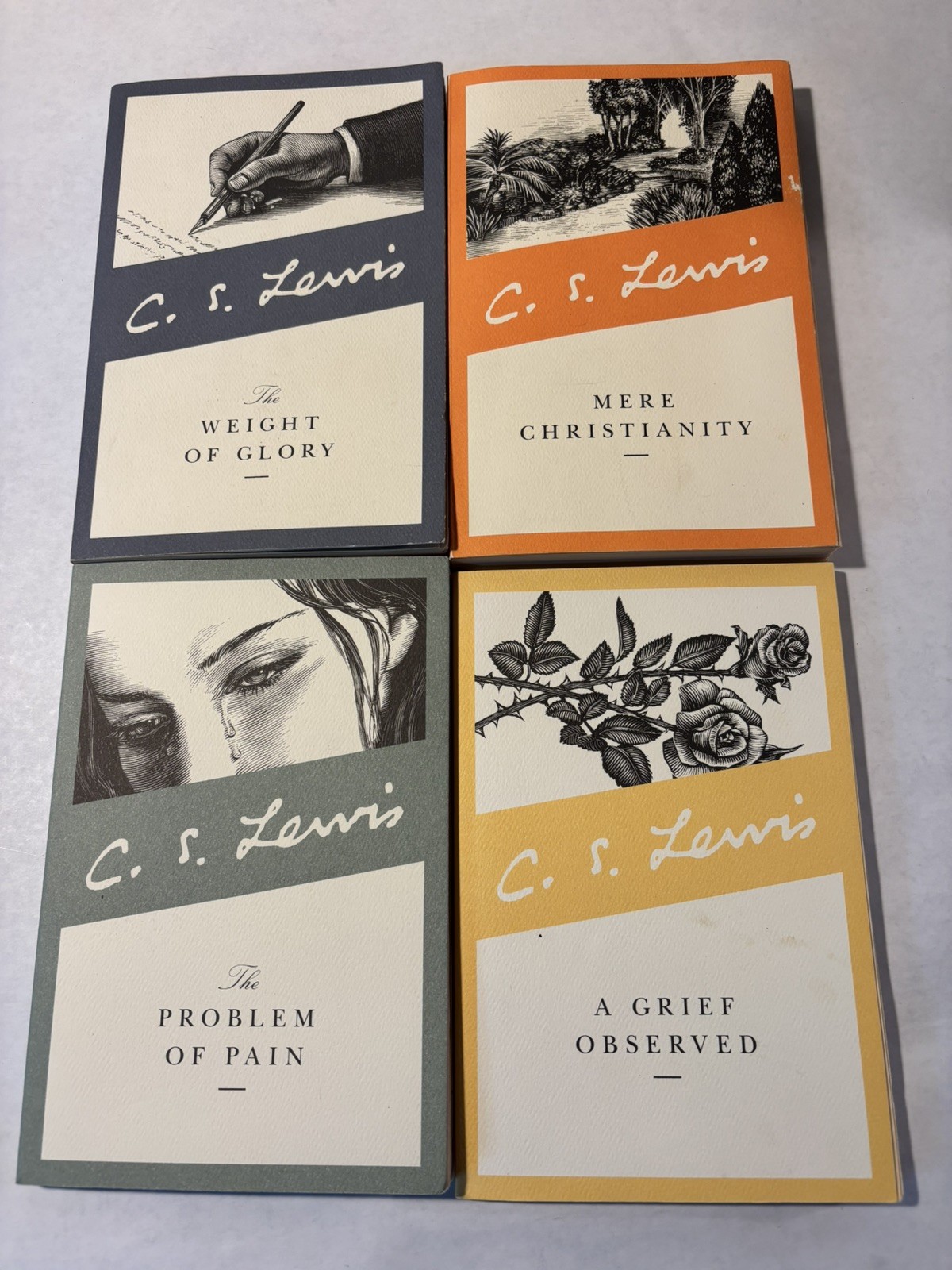 C.S. Lewis trade PB books 4 lot Glory…Grief…Pain…Christianity good cond.