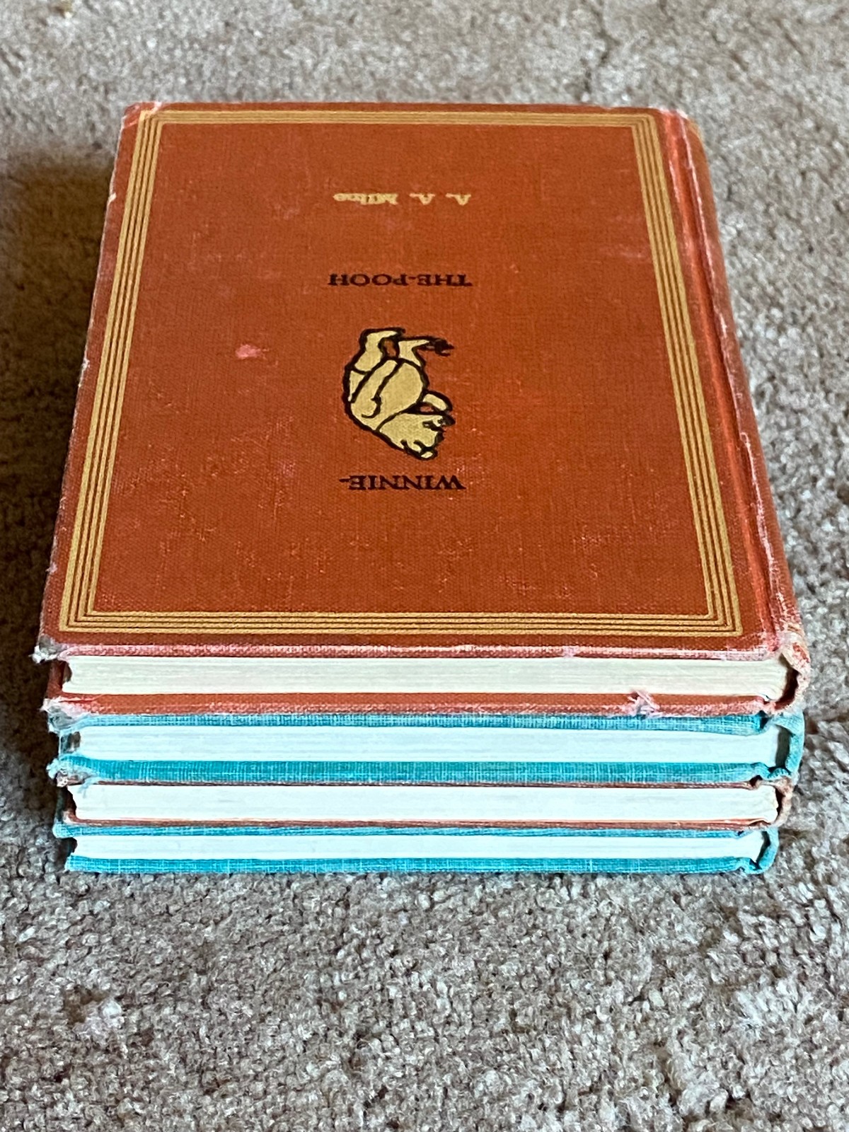 Vintage 1961 WINNIE THE POOH 4 Book Set A.A. Milne Dutton Warren Chappell Format
