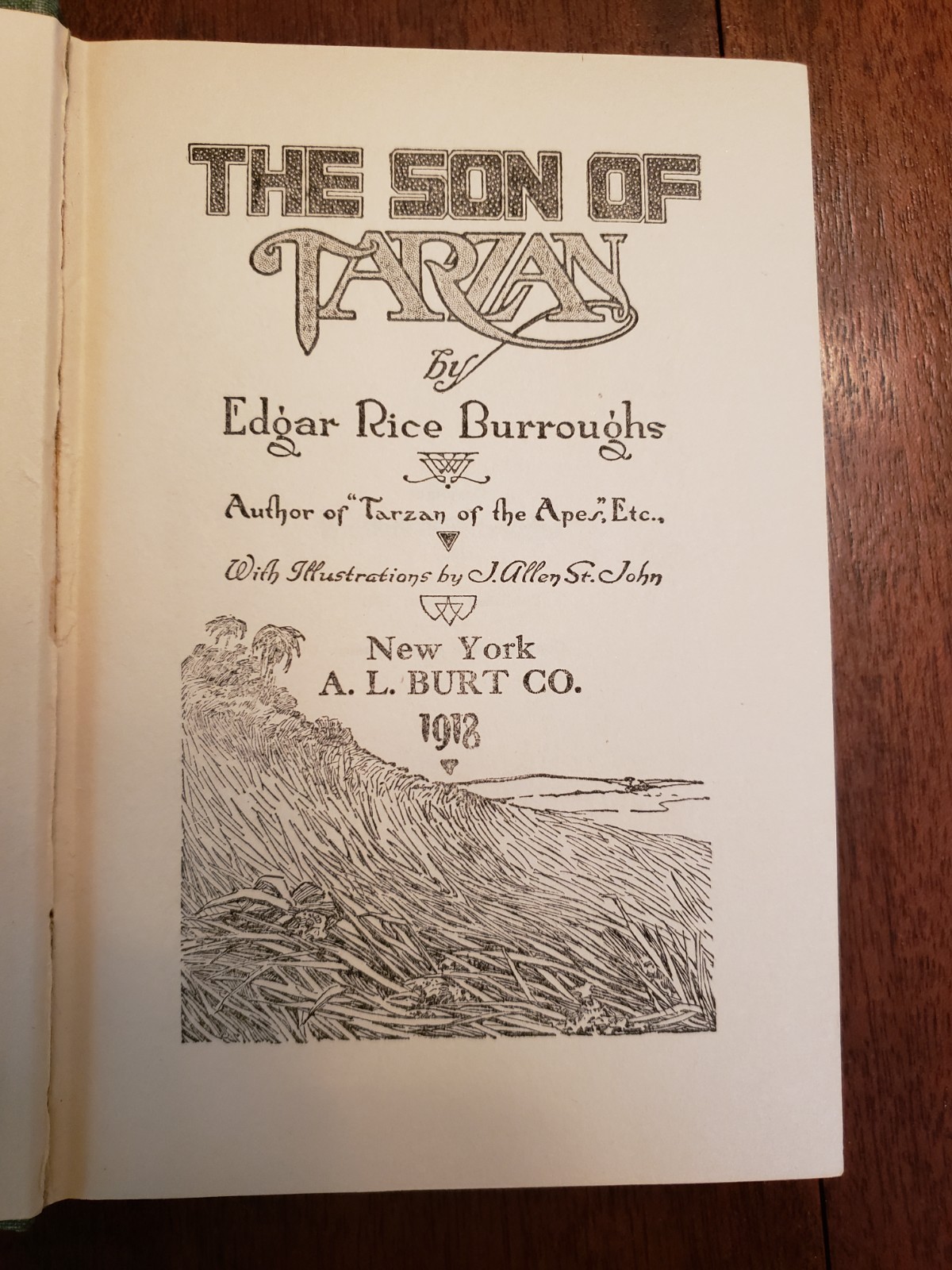 The Son of Tarzan by Edgar Rice Burroughs first A.L. Burt edition printing 1918