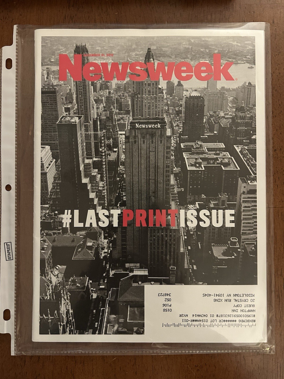 Newsweek Magazine Final Issue 12/31/2012 – Excellent Condition