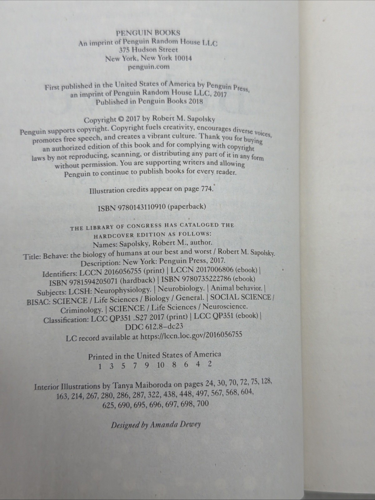 Behave: The Biology of Humans at Our Best and Worst, Sapolsky, Robert M., GOOD