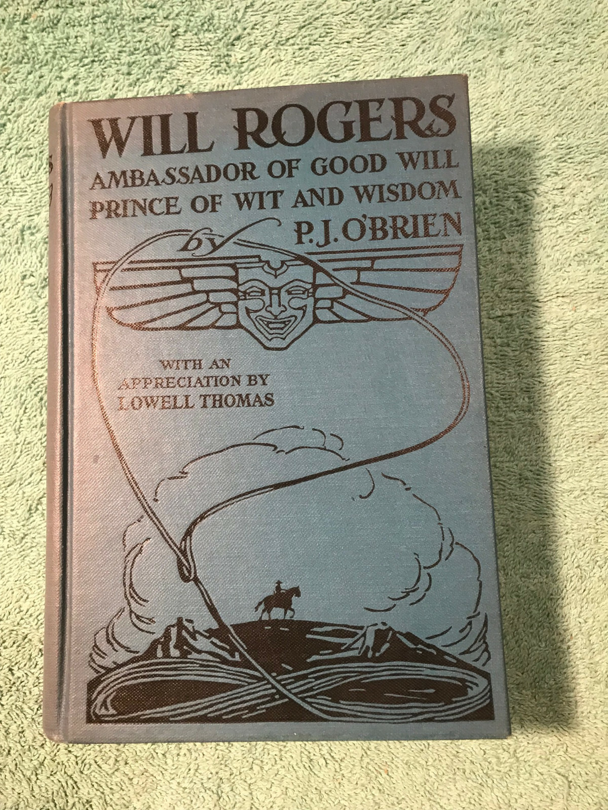 Vintage Book WILL ROGERS Hardcover 288 Pages by P.J. O&rsquo;BRIEN 1935 Illustrated