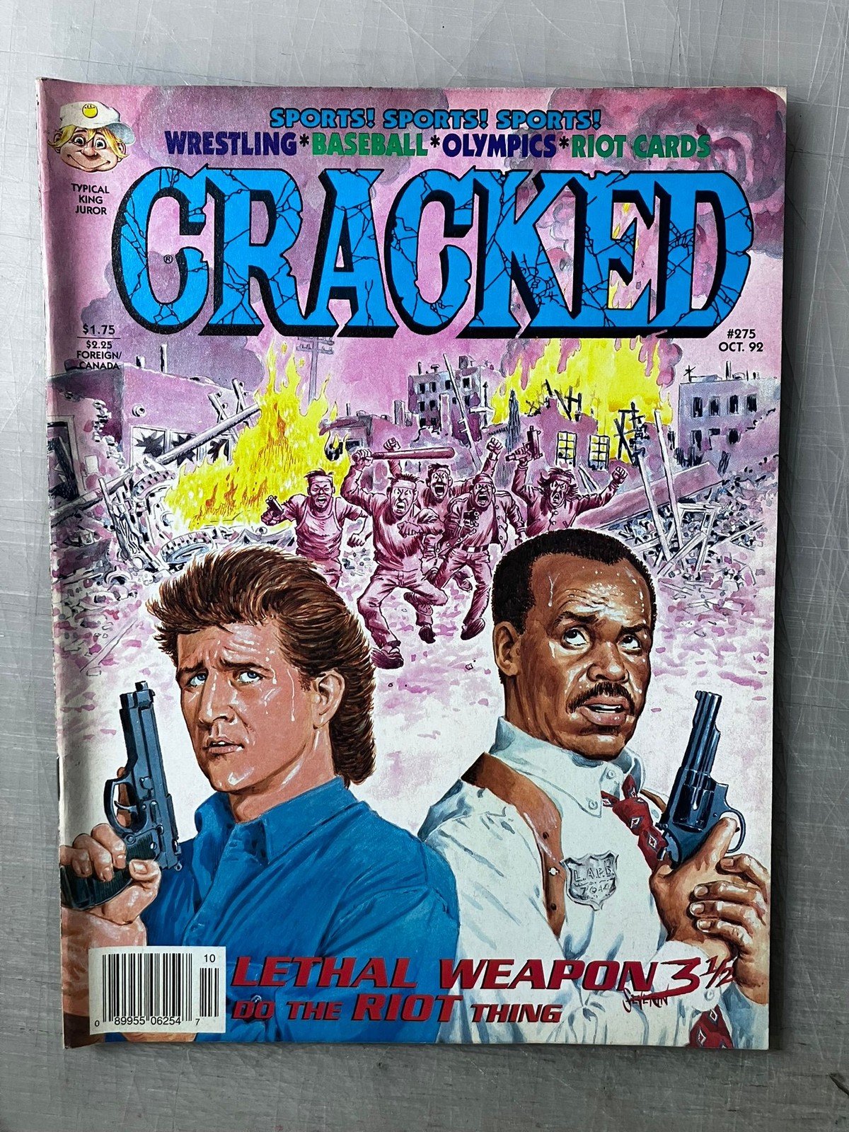 Cracked Magazine Lot 2 Oct 1992 #275 Lethal Weapon 3 Great Moments Sports Humor