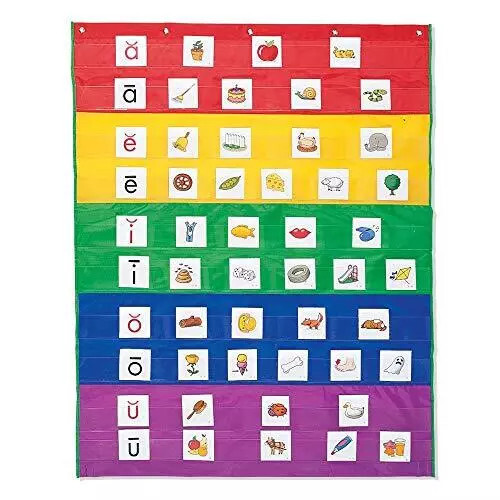 Learning Resources Rainbow Pocket Chart, 42 L x 33-1/2 W in, Multi-color