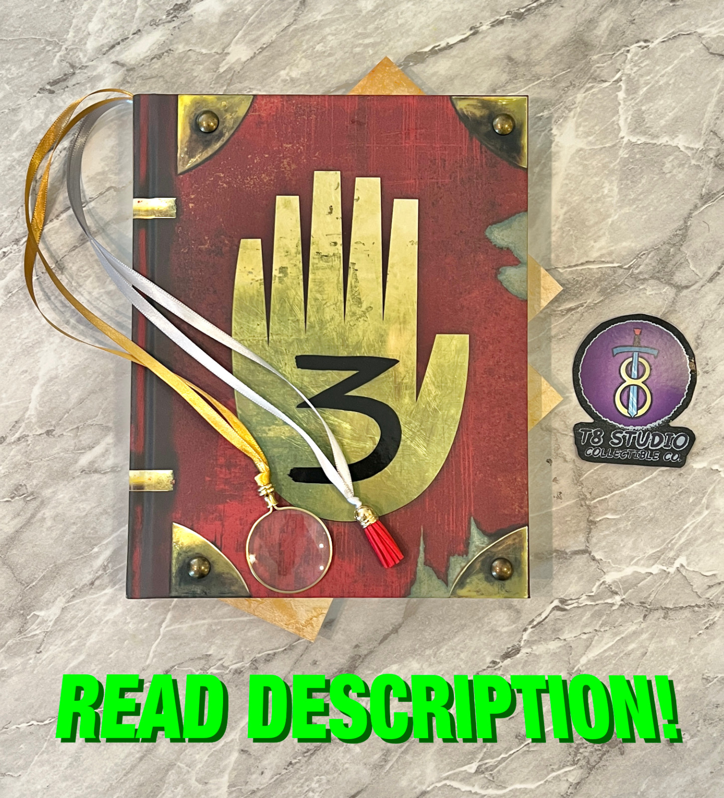 CUSTOM Gravity Falls Journal 3 Hardcover Book WITH DOCUMENTS + INVISIBLE INK