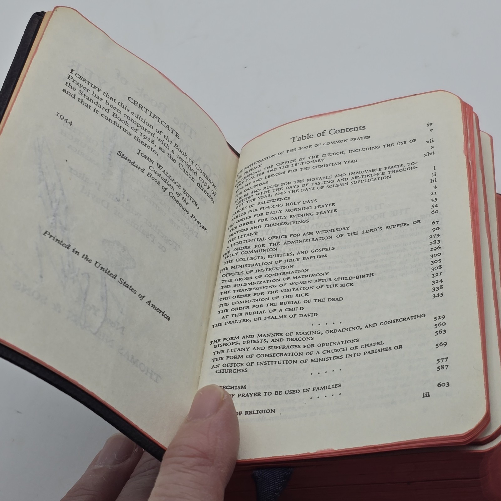 Common Prayer 1944 Nelson & Sons Small Pocket size 3×4.5 in – scribbled on pages