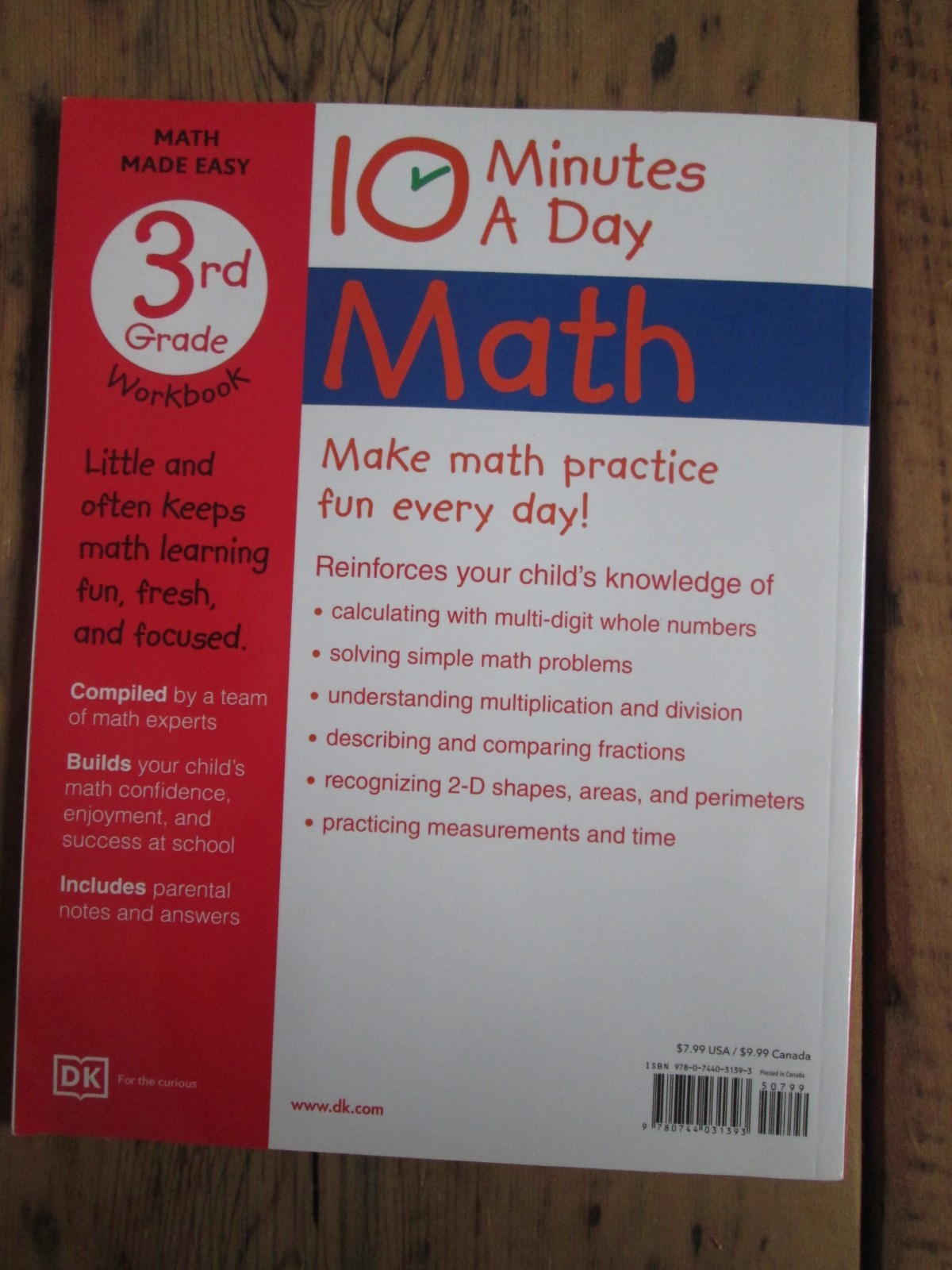 NEW 10 Minutes a Day Math Made Easy 3rd Grade Workbook DK 2020 Trade Paperback